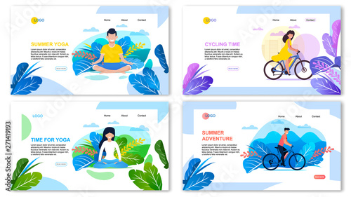 Summer Adventure and Recreation Landing Page Set
