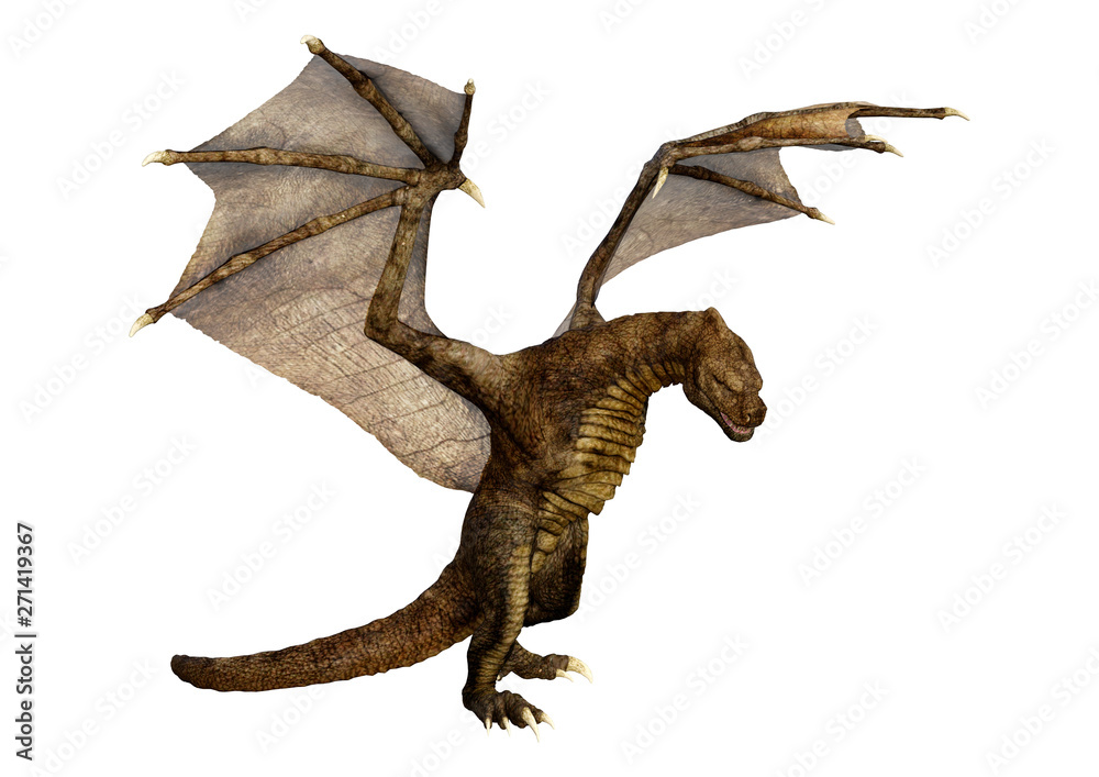 3D Rendering Fairy Tale Dragon on White 3D Rendering Fairy Tale Dragon on White