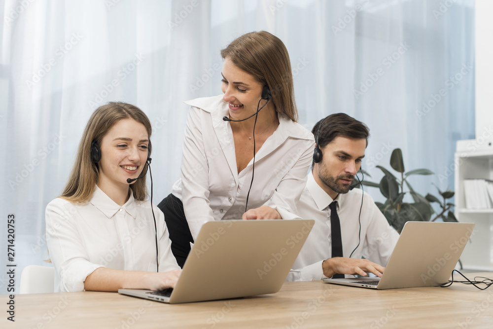 People working in call center People working in call center