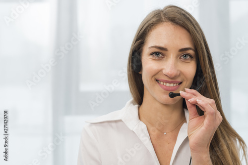 Portrait of call center woman