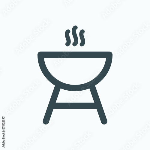 BBQ isolated icon, barbecue grill linear vector icon