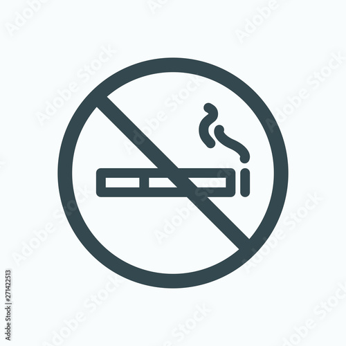 No smoking in room isolated sign, no smoking in hotel linear vector icon