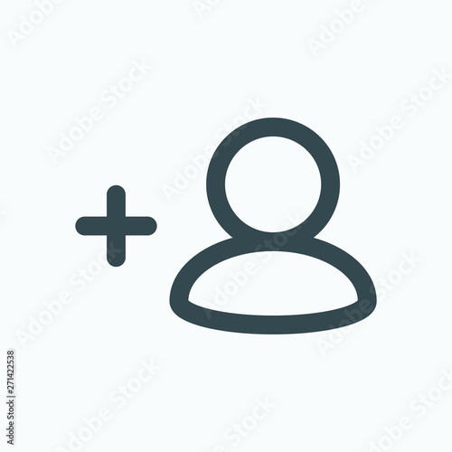 Plus child isolated icon, add kid linear vector icon