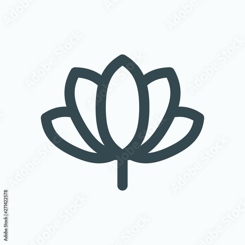 Spa relax isolated icon, lotos flower linear vector icon