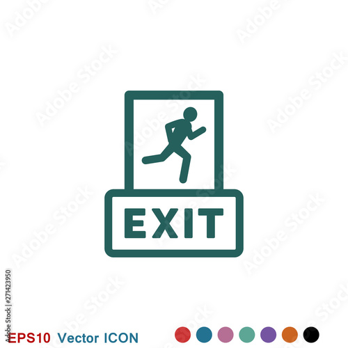 The exit icon. Logout and output, outlet, out symbol. Vector logo