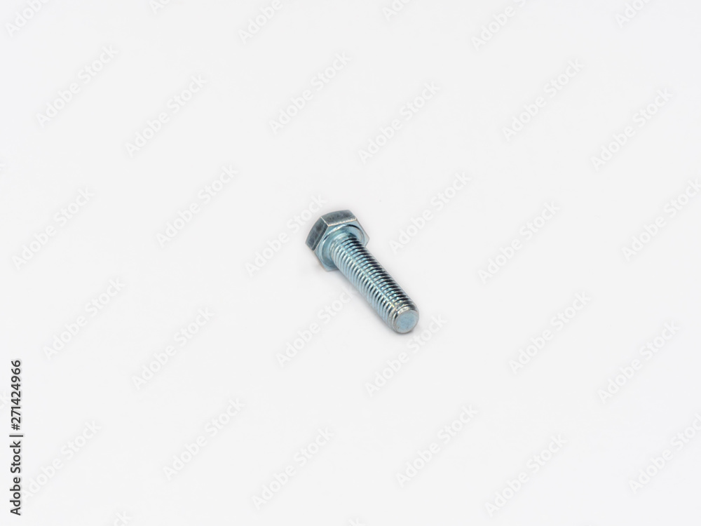 Zinc plated tap hexagonal metric screw bolt din 933 on white. Zinc plated tap hexagonal metric screw bolt din 933 on white.