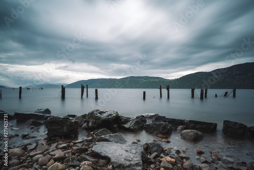 Landscape of Loch Ness lake, Dores, Scotland