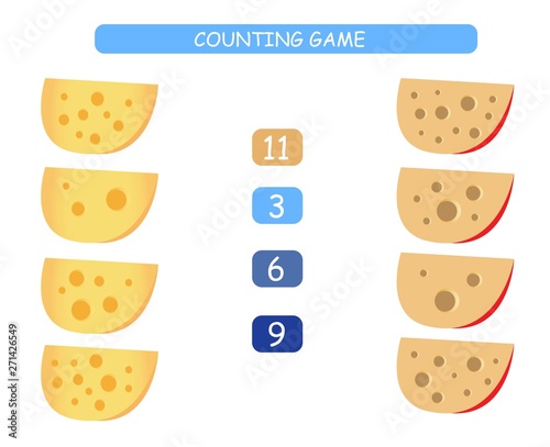 Count and match - worksheet for kids. Educational and mathematical game for kindergarten and preschool.