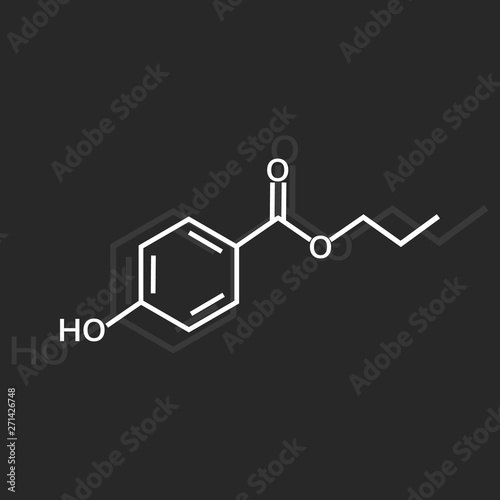 propylparaben vector icon on dark  background