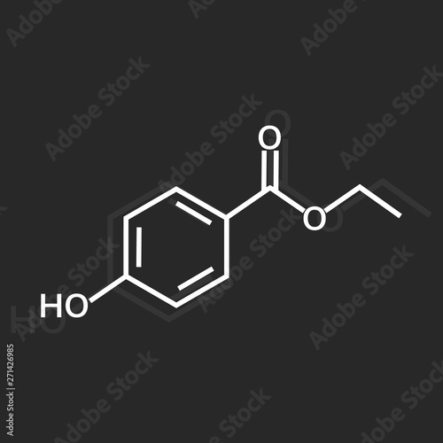 Ethylparaben vector icon on dark  background