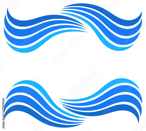 Blue water wave border background.