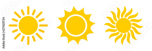 Sun symbol icon set.