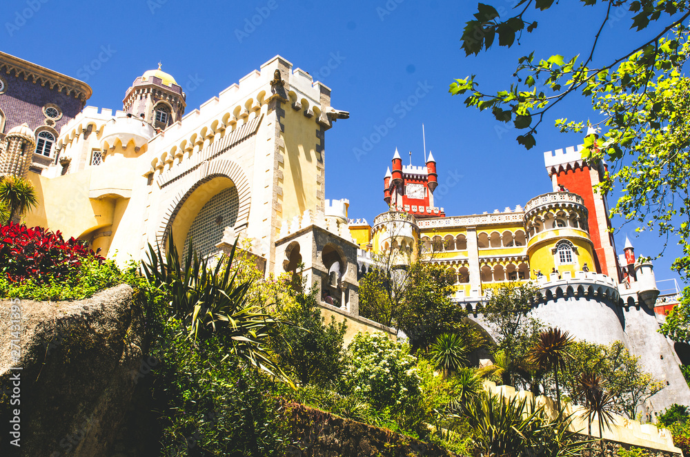 MAY 3 2016, SINTRA, PORTUGAL:  Beautiful view to Pena palace in Portugal