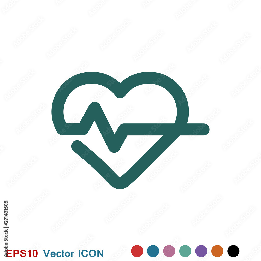 Heartbeat icon logo, illustration, vector sign symbol for design Heartbeat icon logo, illustration, vector sign symbol for design