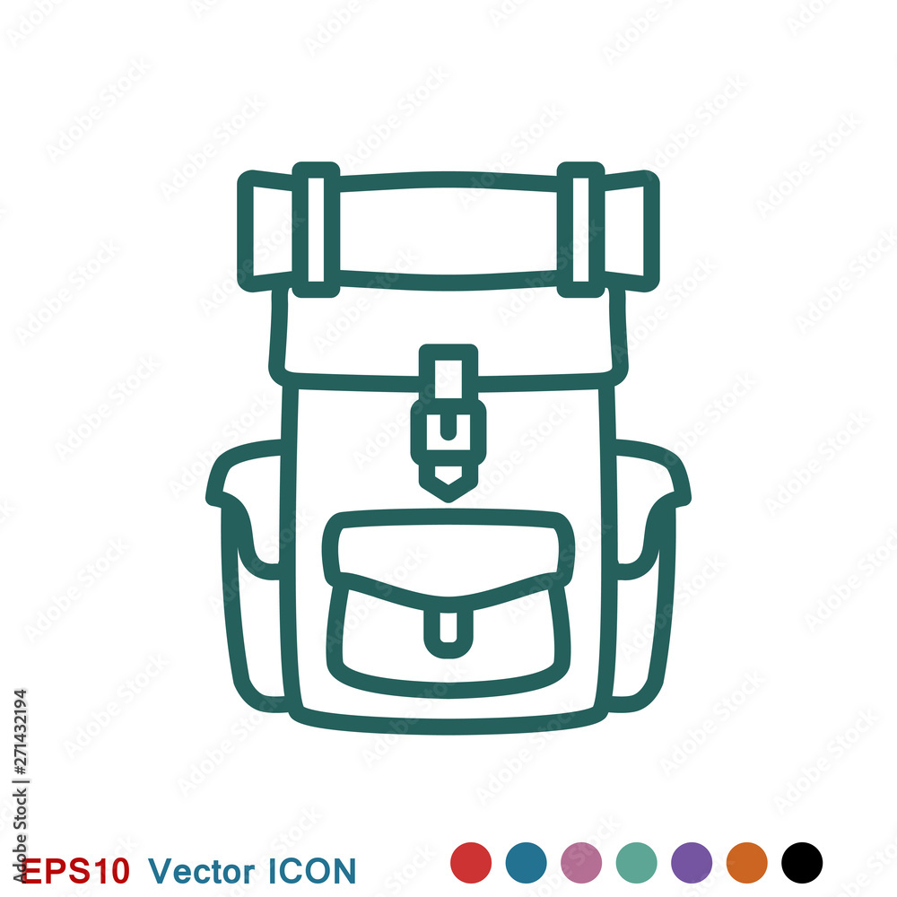 Backpack icon logo, illustration, vector sign symbol for design Backpack icon logo, illustration, vector sign symbol for design