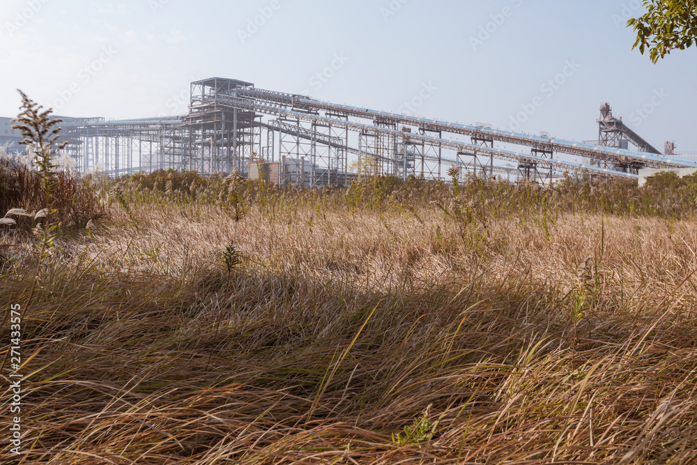 Industrial buildings in an abandoned factory