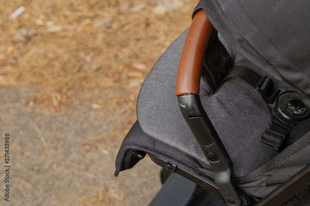 Original baby stroller, close-up details. New design. Original baby stroller, close-up details. New design.