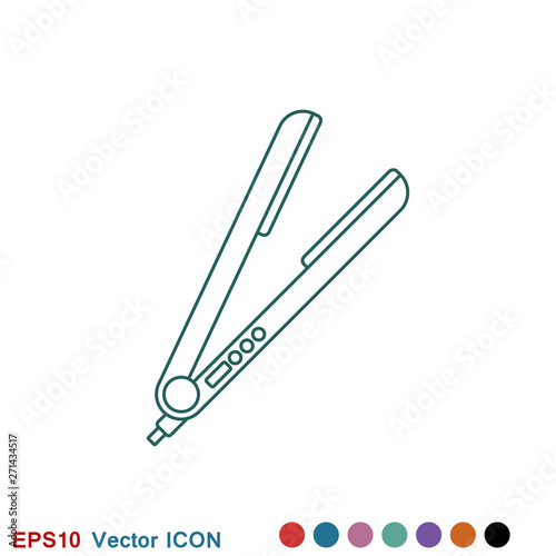 Hair straighten icon. Female accessories icons for mobile concept and logo