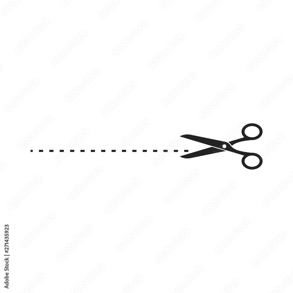 black scissors cut line vector design illustration isolated on white background black scissors cut line vector design illustration isolated on white background