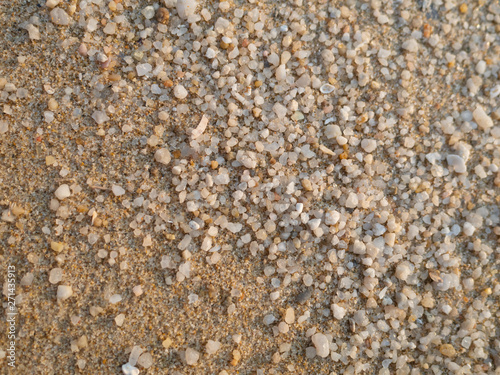 Small sand and gravel surfaces On the beach