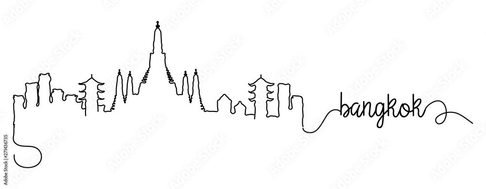 Bangkok City Skyline Doodle Sign Bangkok City Skyline Doodle Sign