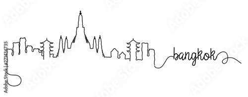 Bangkok City Skyline Doodle Sign