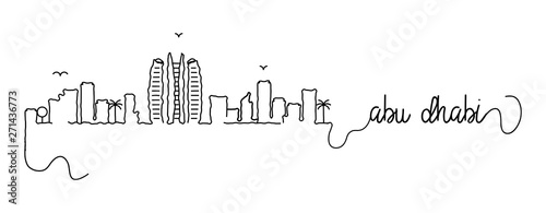 Abu Dhabi City Skyline Doodle Sign