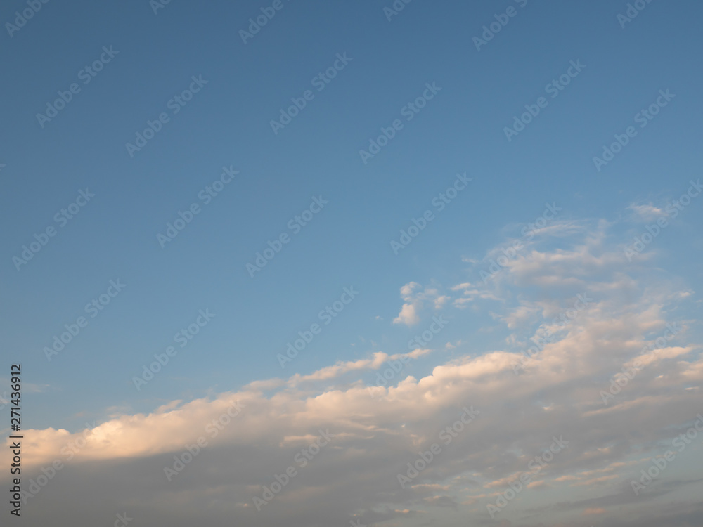 Soft and blurred, blue sky and a group of clouds For the background