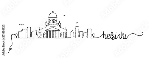 Helsinki City Skyline Doodle Sign
