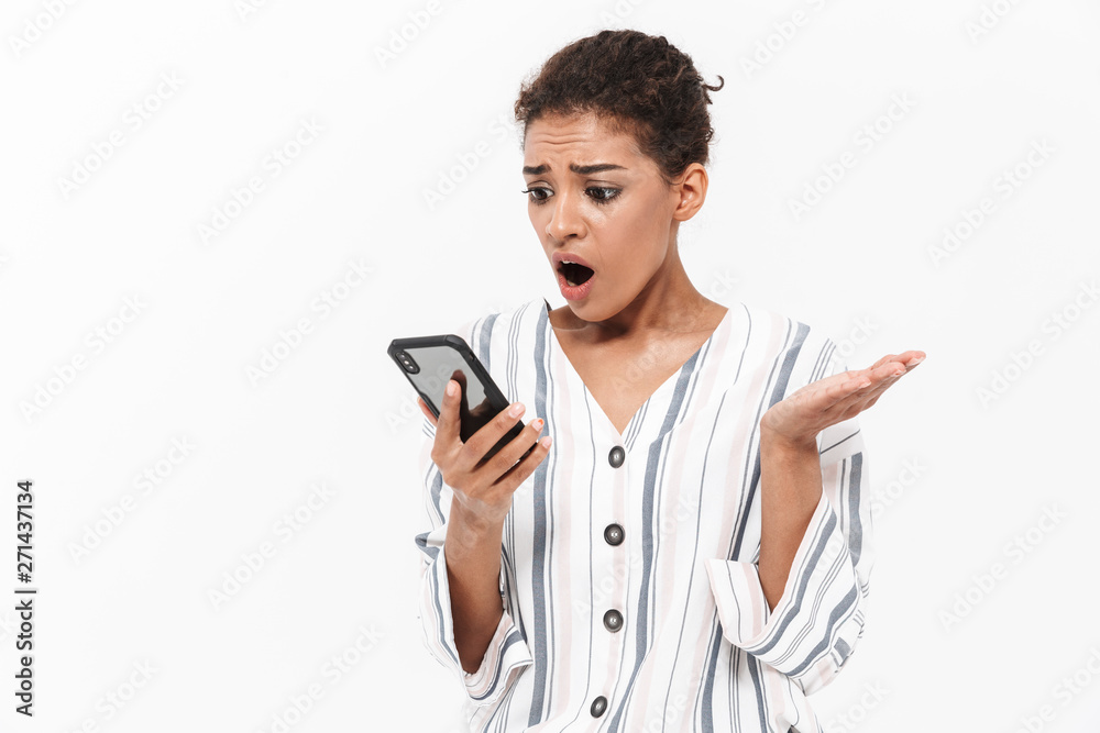 Attractive young african woman wearing casual clothes Attractive young african woman wearing casual clothes