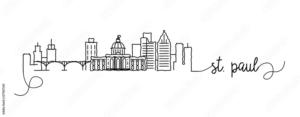 St. Paul City Skyline Doodle Sign