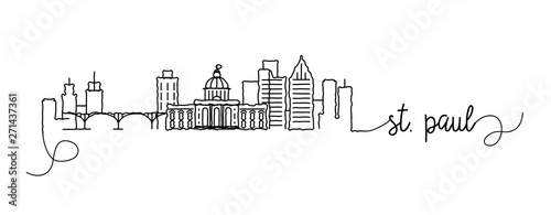 St. Paul City Skyline Doodle Sign