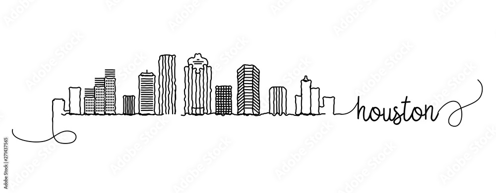 Houston City Skyline Doodle Sign