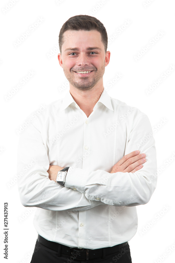 happiness and people concept - smiling man with hands in pockets. happiness and people concept - smiling man with hands in pockets.