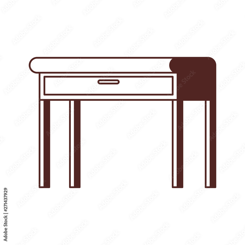 silhouette of office desk in wooden with white background silhouette of office desk in wooden with white background
