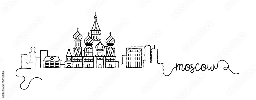 Moscow City Skyline Doodle Sign