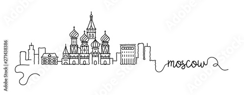 Moscow City Skyline Doodle Sign