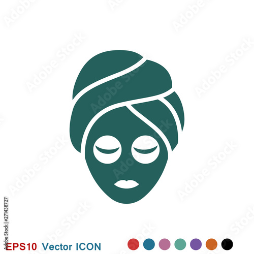 Facial mask icon logo, illustration, vector sign symbol for design