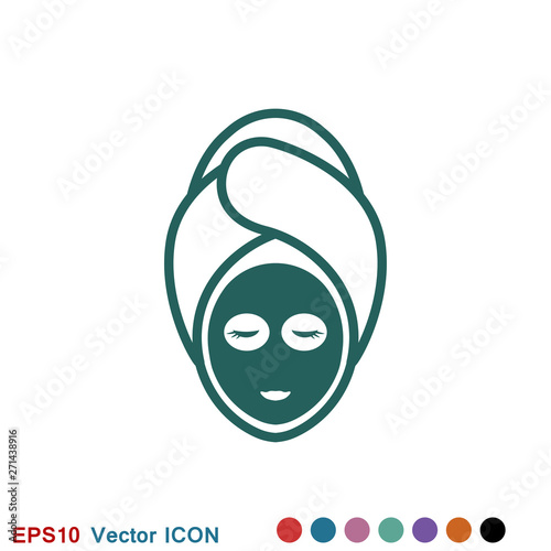 Facial mask icon logo, illustration, vector sign symbol for design