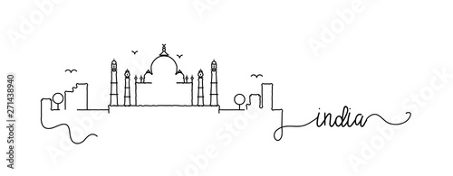 India City Skyline Doodle Sign