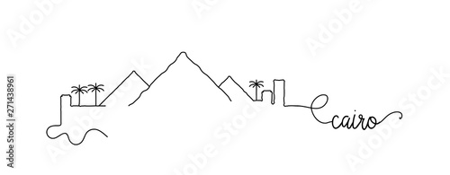 Cairo City Skyline Doodle Sign