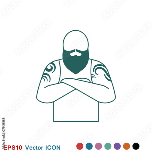 Body tattoo icon logo, illustration, vector sign symbol for design