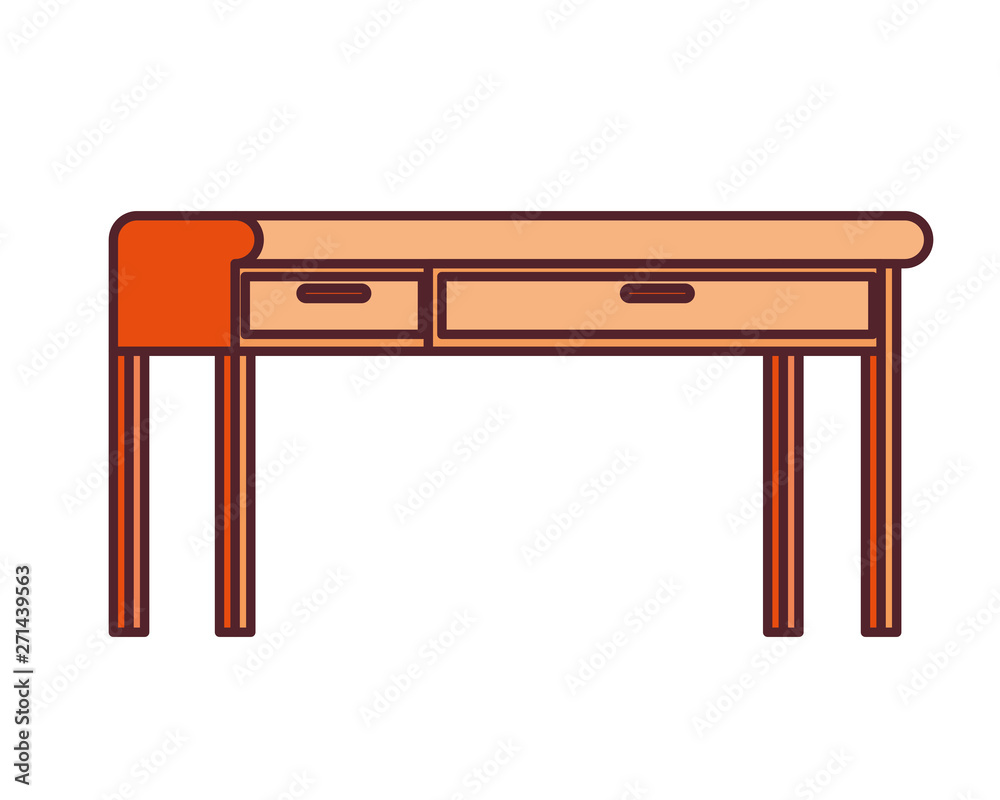 office desk in wooden with white background office desk in wooden with white background