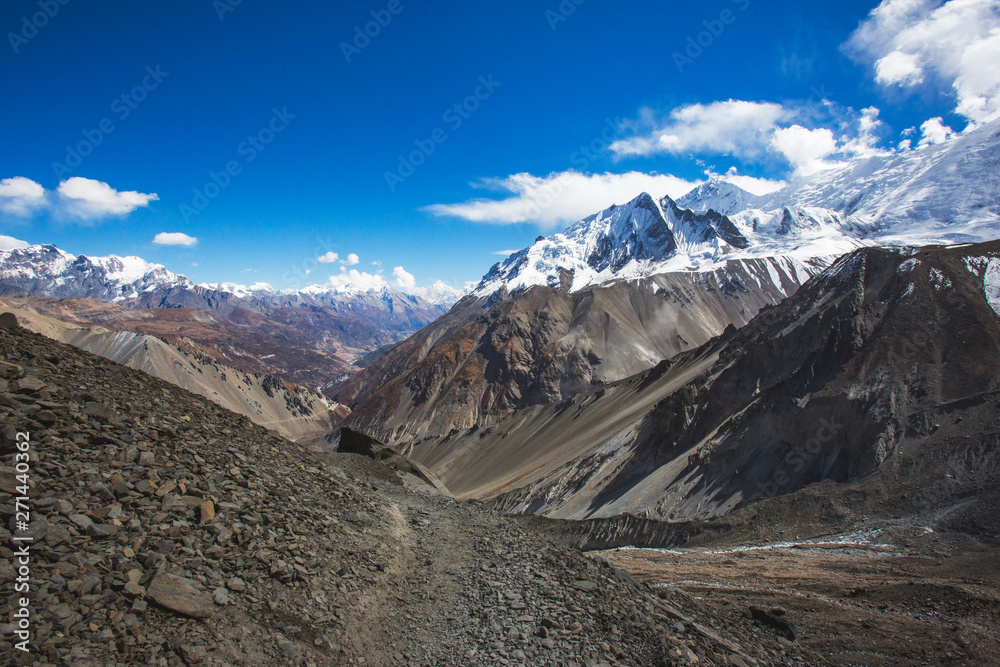 Trail to Tilicho Lake, Himalayan Mountains, Nepal