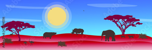 Canvas Print African savanna landscape