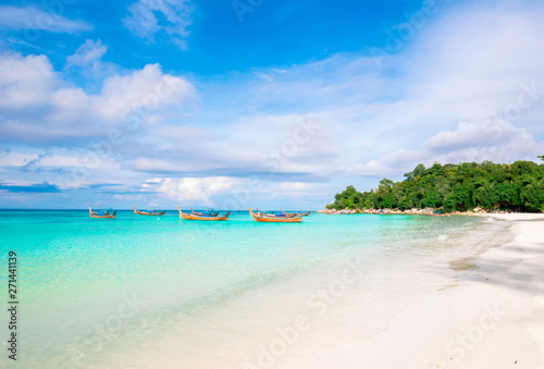 Sea and clear water beach have a holiday summer relaxing and travel bright sky koh lipe thailand © sompong_tom