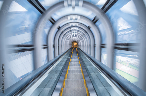 Tunnel escalator of the building at osaka Japan