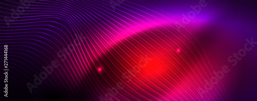 Neon vector wave lines abstract background  magic futuristic techno design