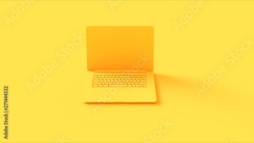 Yellow Laptop 3d illustration 3d render
