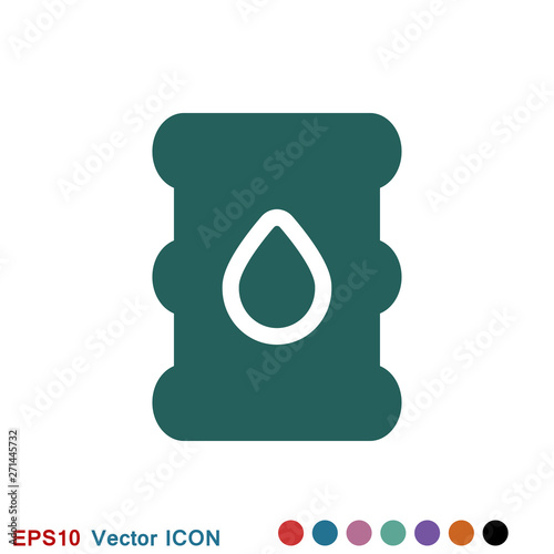 Oil drum container icon logo, illustration, vector sign symbol for design